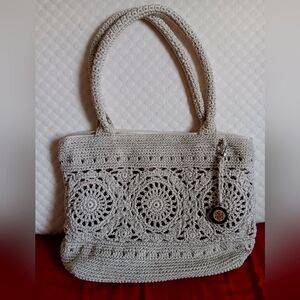 The Sak Crochet Lumi Shoulder Bag, Silver Colored Beads